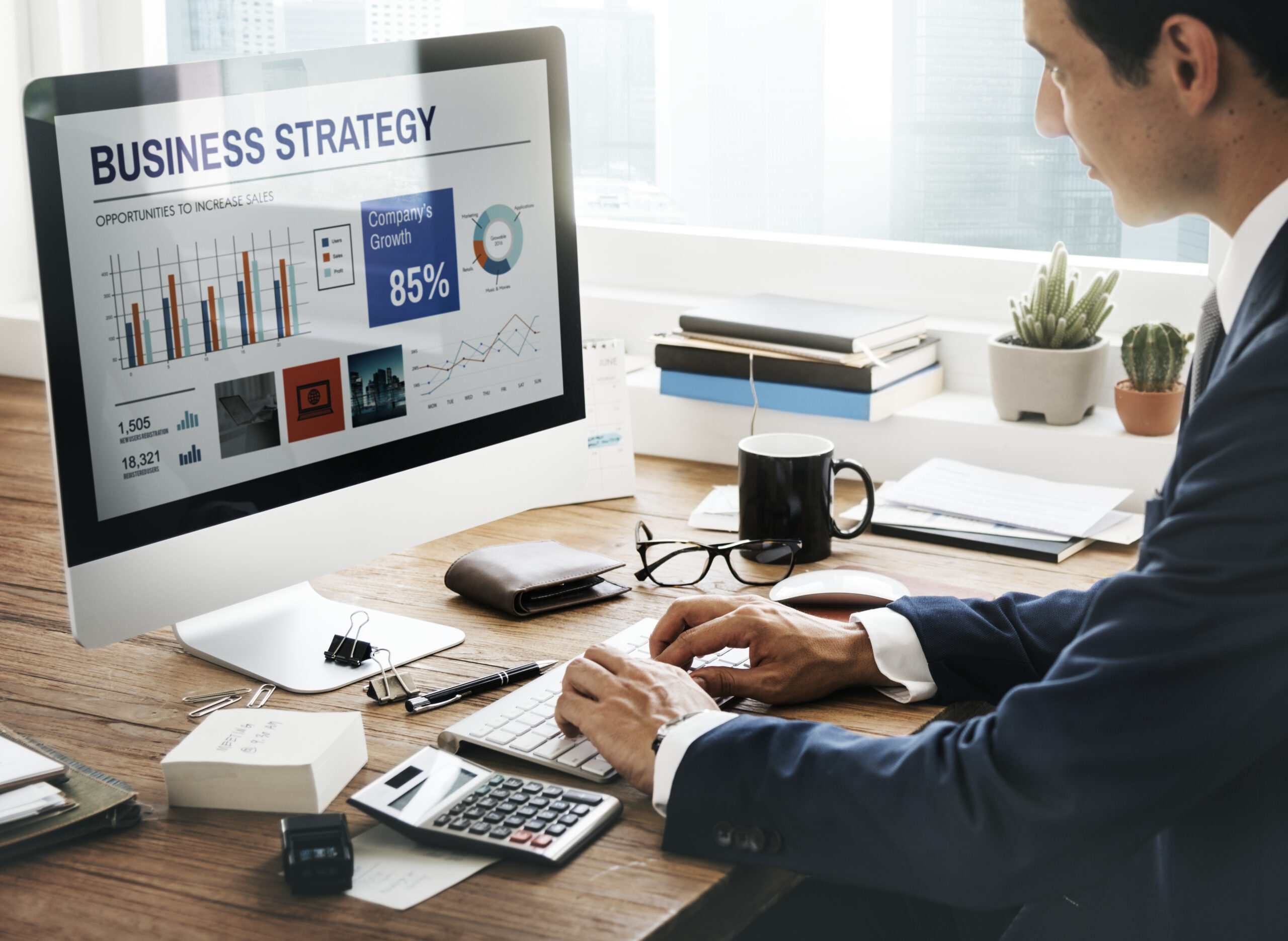 Businessman Workplace Working Business Strategy Concept